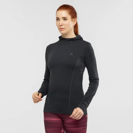 Black Salomon Essential Seamless Women's Sweatshirt | IE GK3206